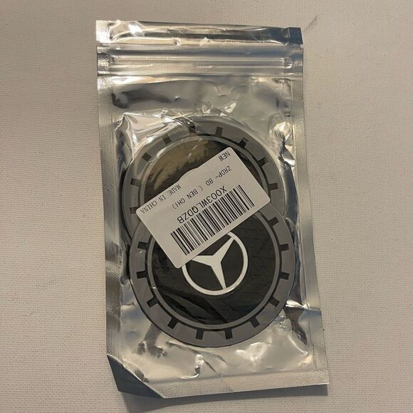 Mercedes logo cup Coasters in black and gray Set of 2 NWT - Picture 9 of 9
